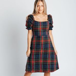 Piper and Scoot Holiday Plaid Dress NWOT